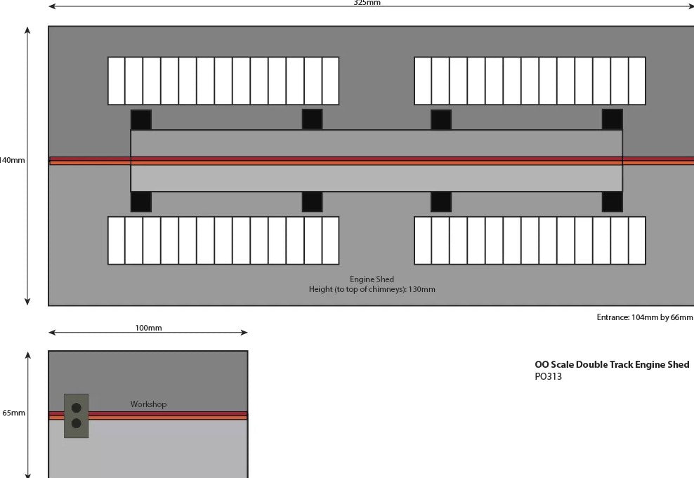 Metcalfe PO337 Settle & Carlisle Double Engine Shed in Stone