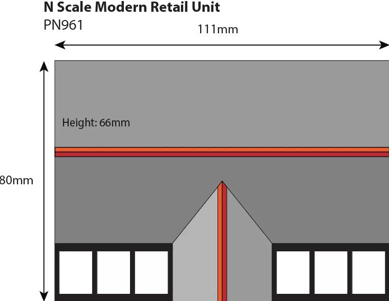 Metcalfe PN961 N Scale Modern Retail Unit