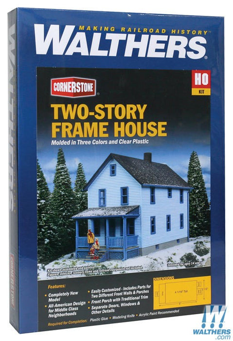 WALTHERS 933-3786 Two-Story Frame House -12.7 x 6.3 x 10.3cm