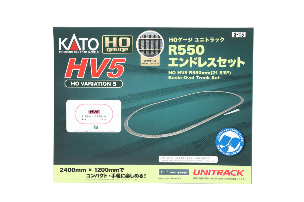 Kato 3-115 HO HV5 Unitrack Oval 550mm Radius Track Pack