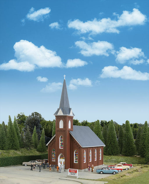 WALTHERS 933-3496 Brick Church - 20.4 x 11.5 x 27.2cm