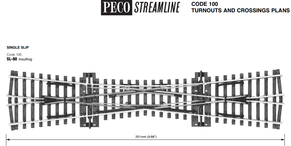 Peco SL-80 Crossing, Single Slip