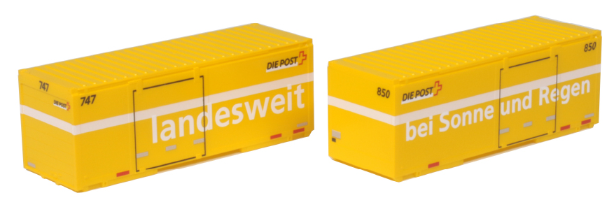 Kato 23-591A Swiss Post Containers (2pcs)