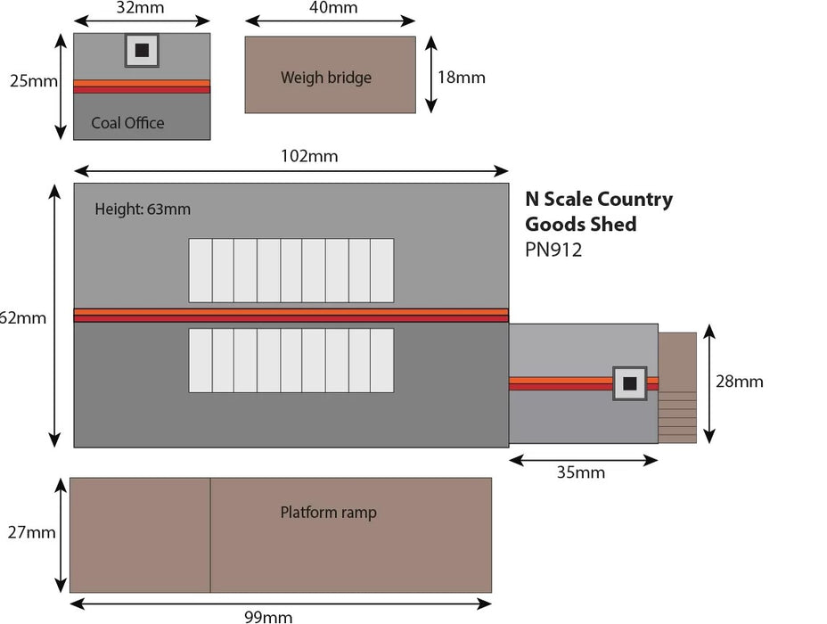 Metcalfe PN912 N Scale Country Goods Shed