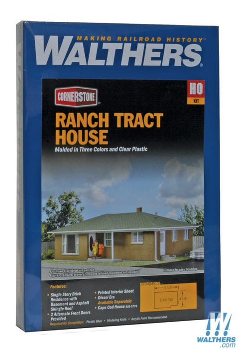 WALTHERS 933-3777 Ranch Tract House - 13.9 x 10.4 x 5.7cm