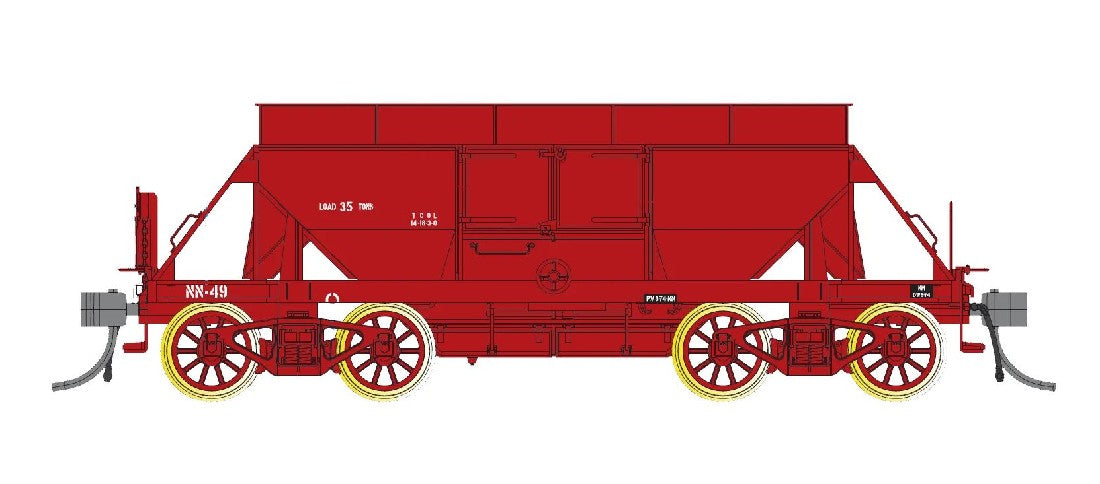 IDR Models NN-03 Bogie Ballast Wagons (4 Pack) - NN65, NN86, NN129, NN90 - 30 Ton Cast Bogies