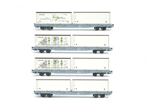 Kato 10-1892 RhB flar car R-w with containers (4 car set)