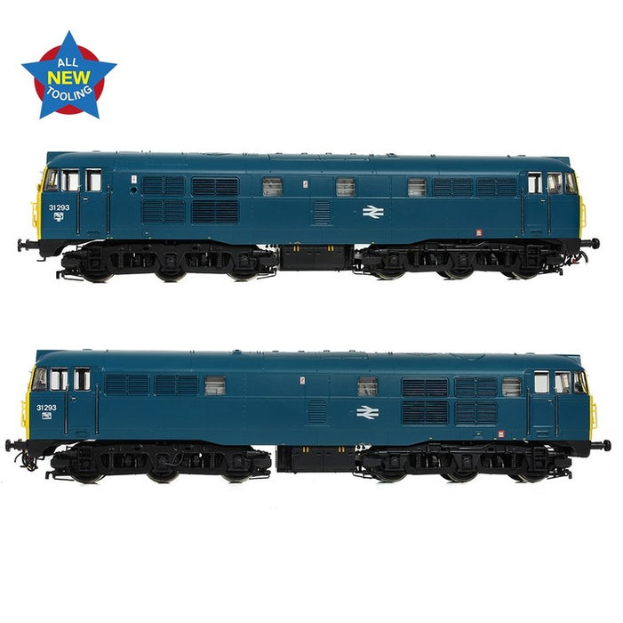 Branchline 35-805ASFX Class 31/1 Diesel Locomotive - #31293 in British Rail Blue - With DCC Sound, Spinning Fans, and Auto Release Couplers