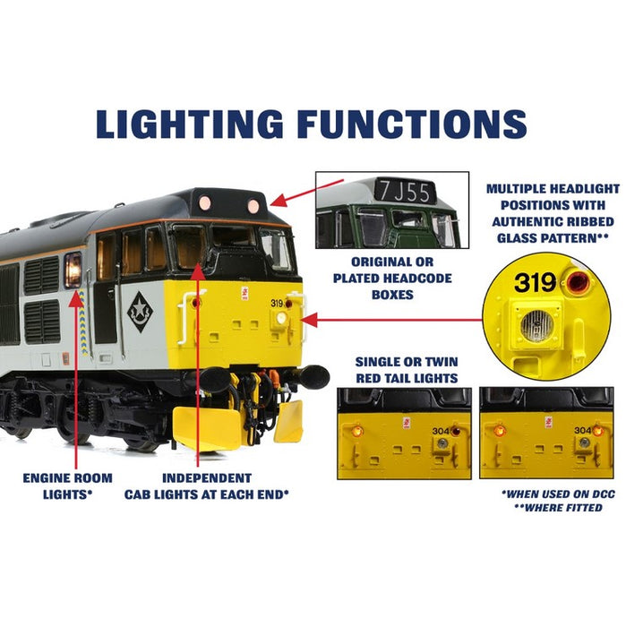 Branchline 35-805ASFX Class 31/1 Diesel Locomotive - #31293 in British Rail Blue - With DCC Sound, Spinning Fans, and Auto Release Couplers