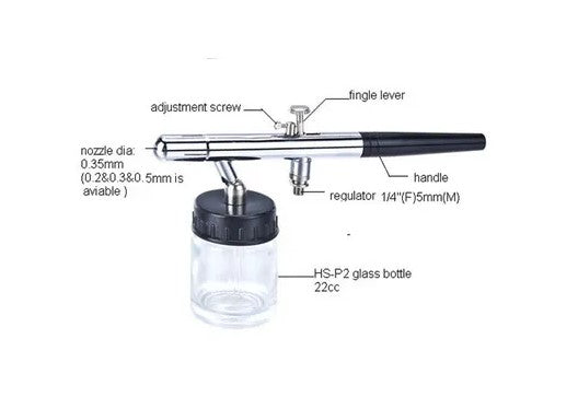 HSeng HS-28 Dual Action Airbrush - Siphon Fed