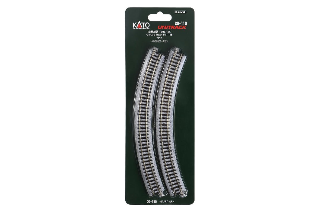 Kato 20-110 282mm (11") Radius 45 Curve Track (4 pcs)