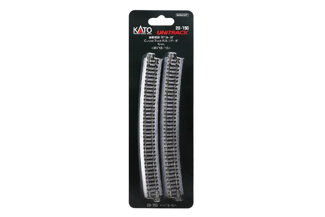 Kato 20-150 718mm (28 1/4") Radius 15 Degree Curve Track (4 pcs)