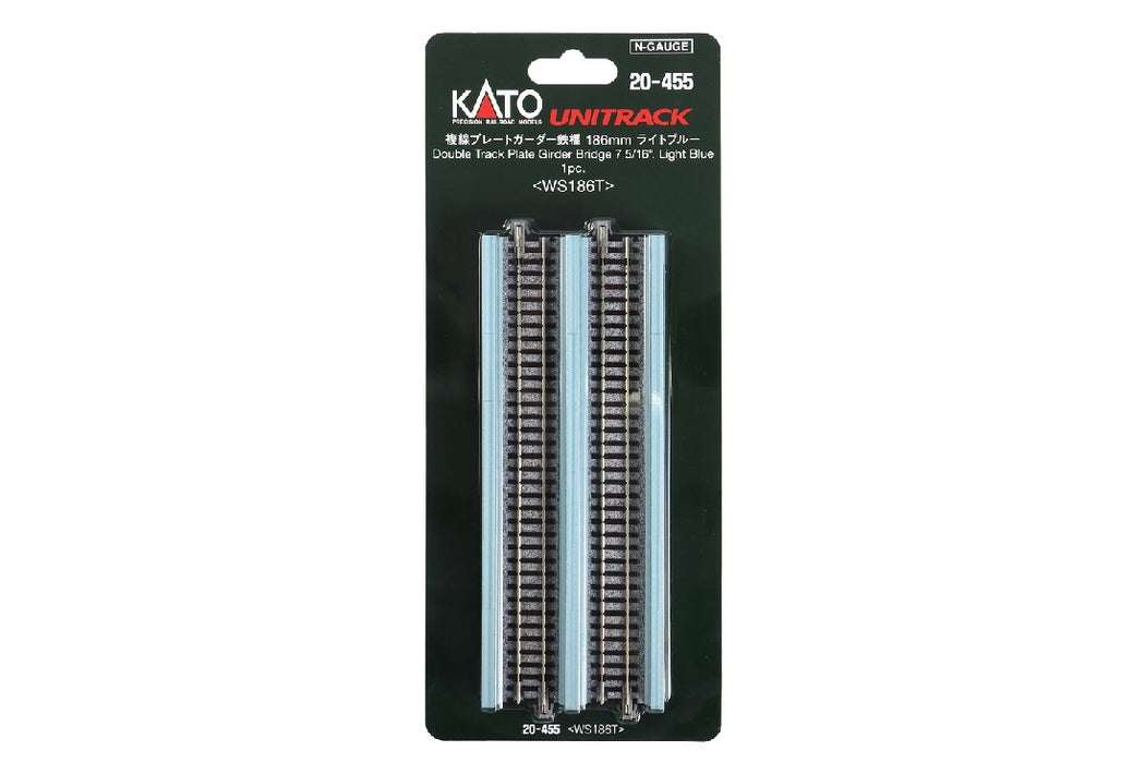 Kato 20-455 186mm (7 5/16") Double Track Plate Girder Bridge, Light Blue