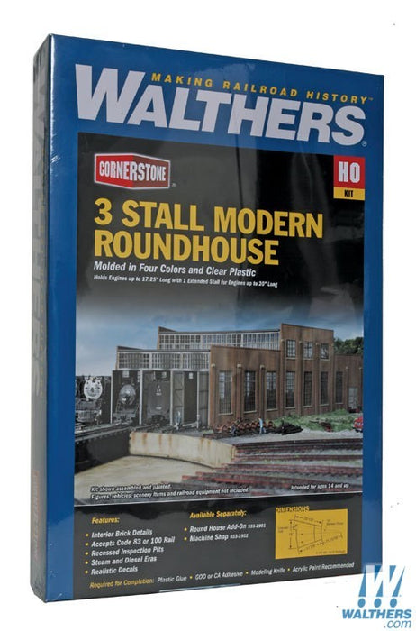 WALTHERS 933-2900 3-Stall Modern Roundhouse