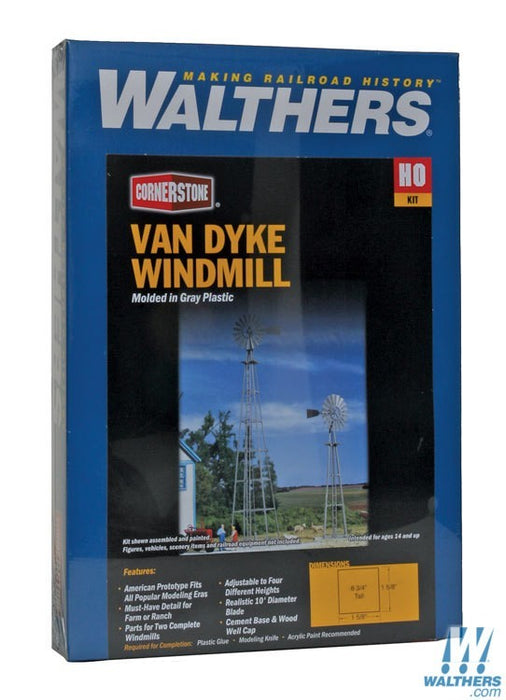 WALTHERS 933-3198 Van Dyke Farm Windmill - 4.1 x 4.1 x 22.2cm (2pcs)