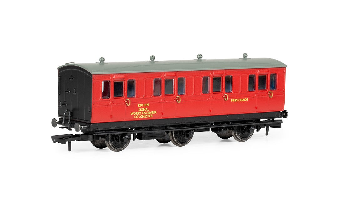 Hornby R40359 BR Departmental, 6 Wheel Crew Coach, KDE107E - Era 8