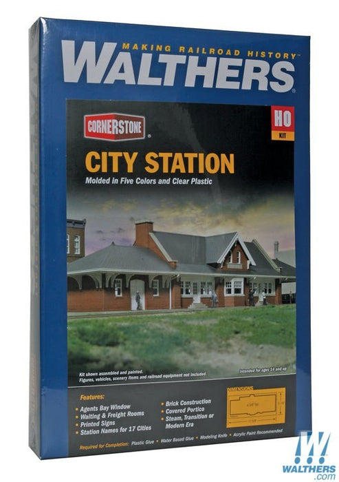 WALTHERS 933-2904 City Station - 44.8 x 14.9 x 11.1cm